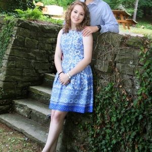 Blue and White Dress